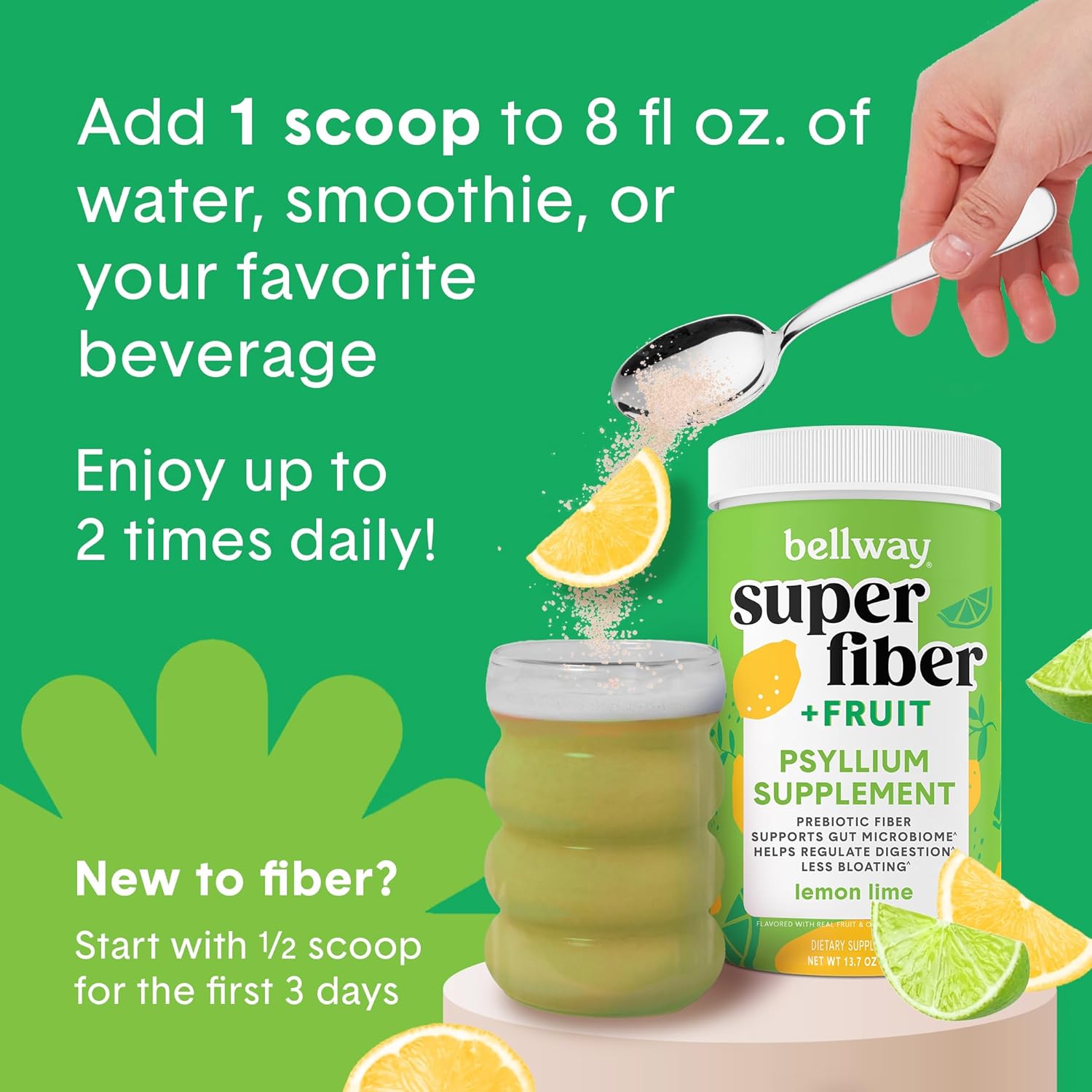 Collagen-Infused Bellway Super Fiber Powder Packets with Fruit Flavors