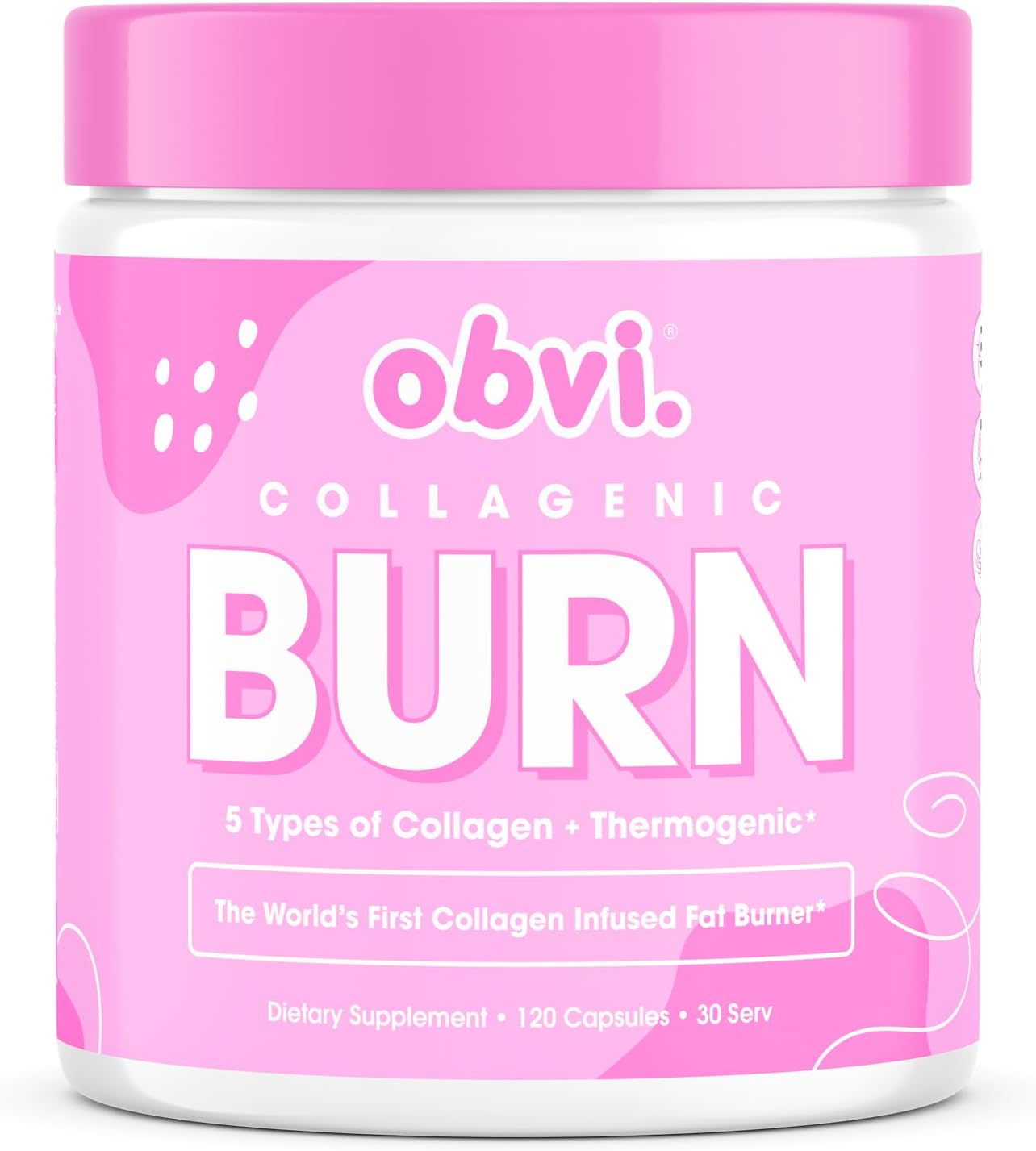 Collagen-Infused Thermogenic Supplement for Metabolism, Energy, and Focus with Benefits for Hair, Skin, Nails, and Joints - 120 Capsules