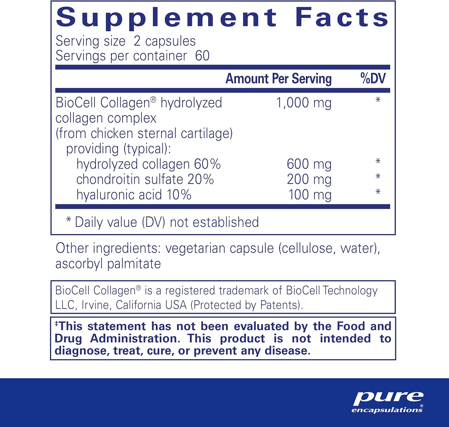 Collagen JS Capsules - 1,000mg Hydrolyzed Biocell Collagen - Skin & Joint Health Support - Gluten Free & Non-GMO - 120 Count - BoostGo Australia