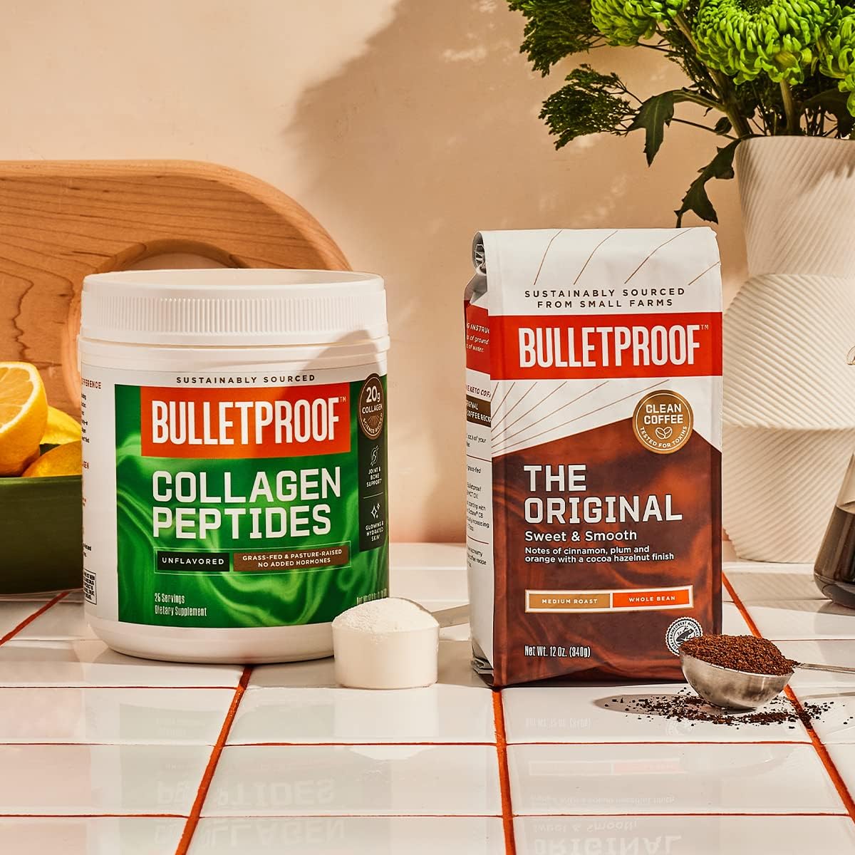 Collagen Peptides Protein Powder & MCT Oil Duo Kit for Skin, Bones, Joints, and Energy Boost - 18g Protein, 17.6 Oz & 14g MCTs, 16 Fl Oz