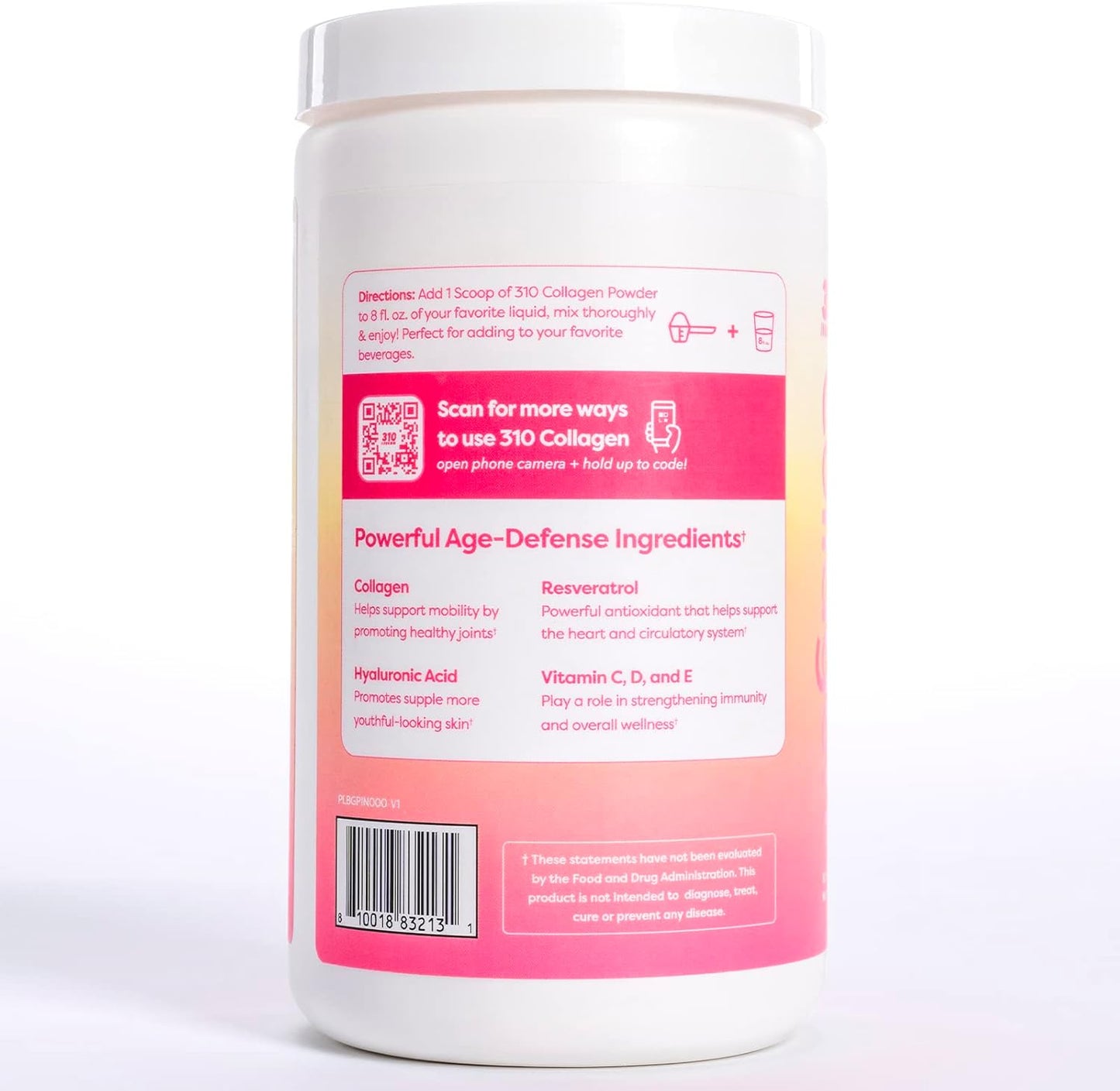Collagen Peptides Protein Powder with Vitamins C, D, and E - Keto Friendly Pink Lemonade - 30 Servings
