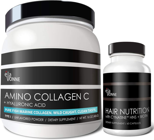 Collagen Peptides with Cynatine HNS, Hyaluronic Acid, and Biotin for Hair Nutrition