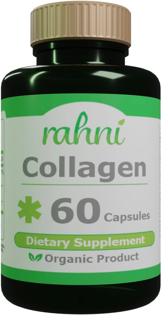 Collagen Supplement with Hyaluronic Acid & Vitamin C for Skin, Hair, Nails - 60 Capsules
