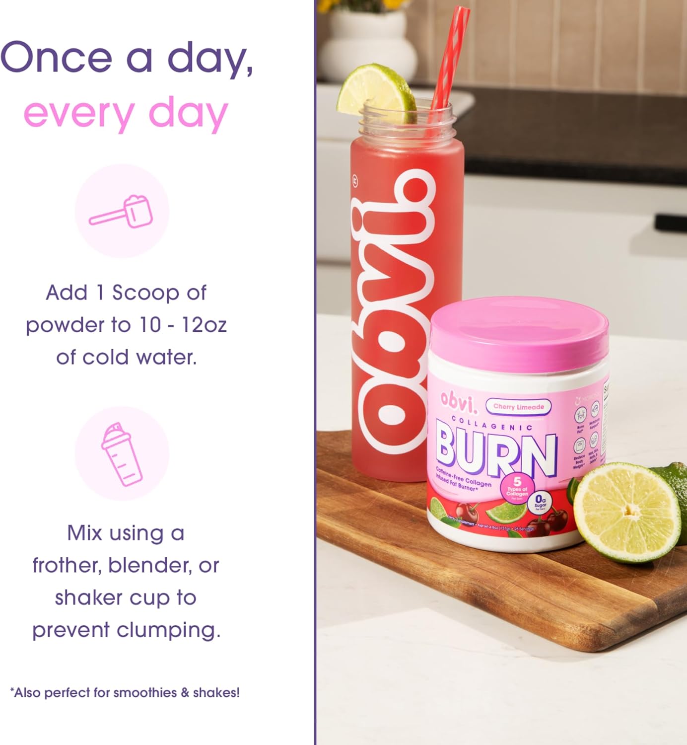 Collagenic Burn Powder with GBB, Ashwagandha & Green Coffee for Metabolism and Wellness - Cherry Limeade Flavor - BoostGo Australia