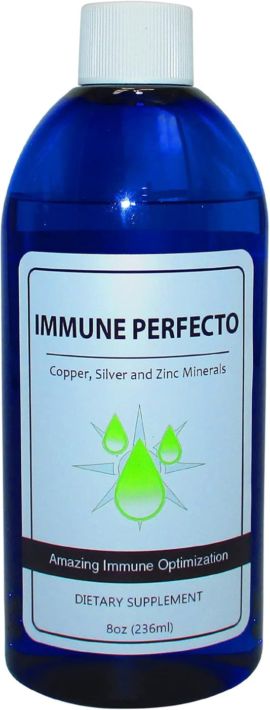 Colloidal Silver, Copper, and Zinc Immune Booster - GoldenGevity Perfecto Trace Minerals for Metabolic Support - 8 oz.