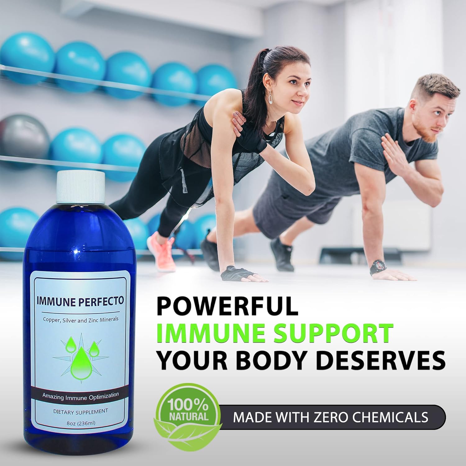 Colloidal Silver, Copper, and Zinc Immune Booster - GoldenGevity Perfecto Trace Minerals for Metabolic Support - 8 oz.