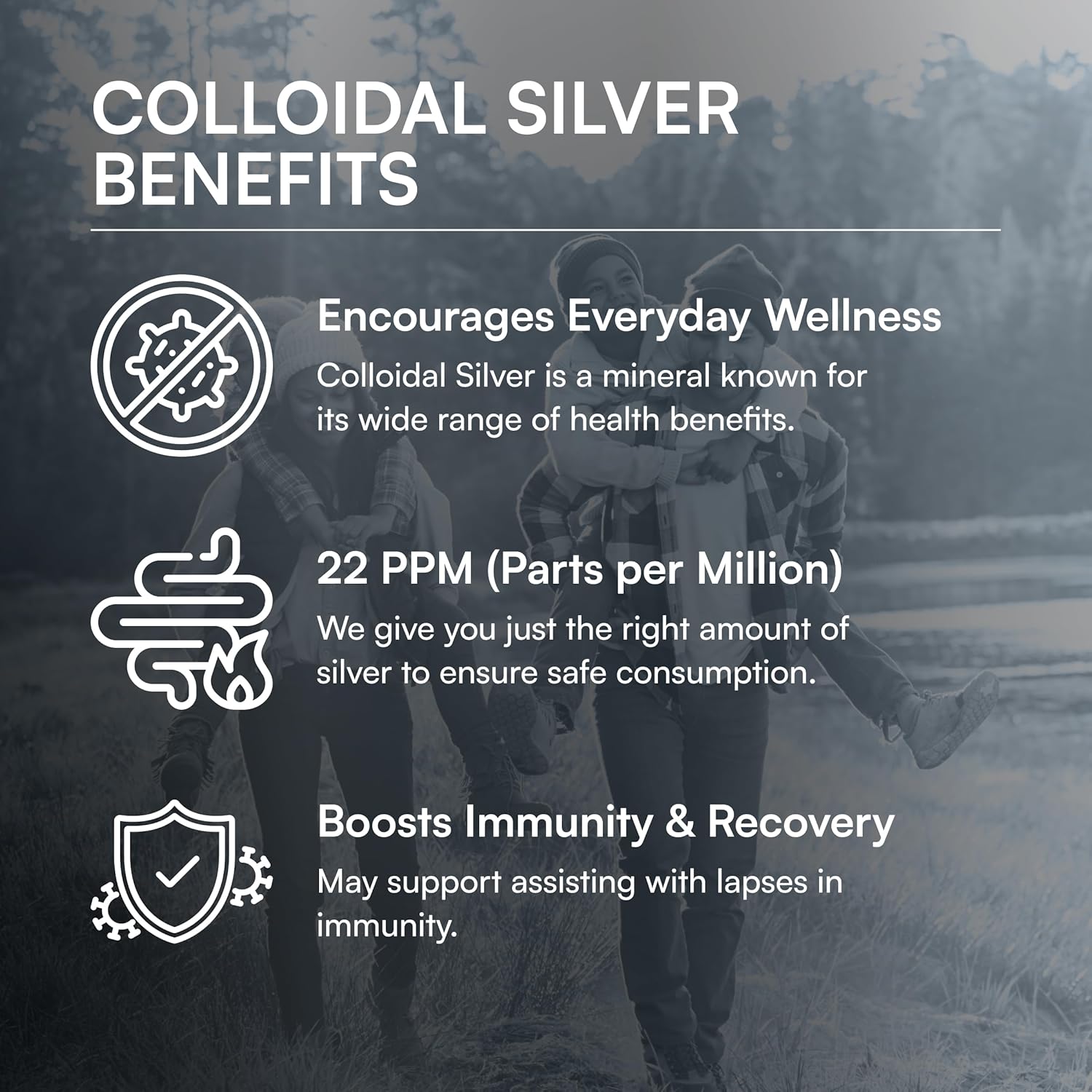 Colloidal Silver Liquid Immune Support Supplement for Adults and Kids - 8 Fl Oz