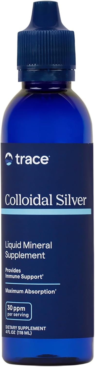 Colloidal Silver Liquid Supplement 30 PPM Trace Minerals 99.99% Pure Super-Oxygenated Vegan 4 fl oz Bottle - 1 Pack