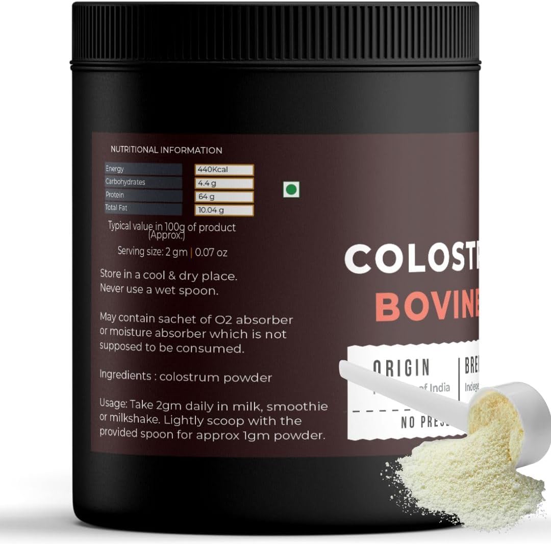 Colostrum Powder for Adults | High IgG Content, Grass-Fed Bovine, Supports Gut Health, Immunity, Skin & Hair, Muscle Recovery | Concentrated Unflavored Supplement (50 Servings)