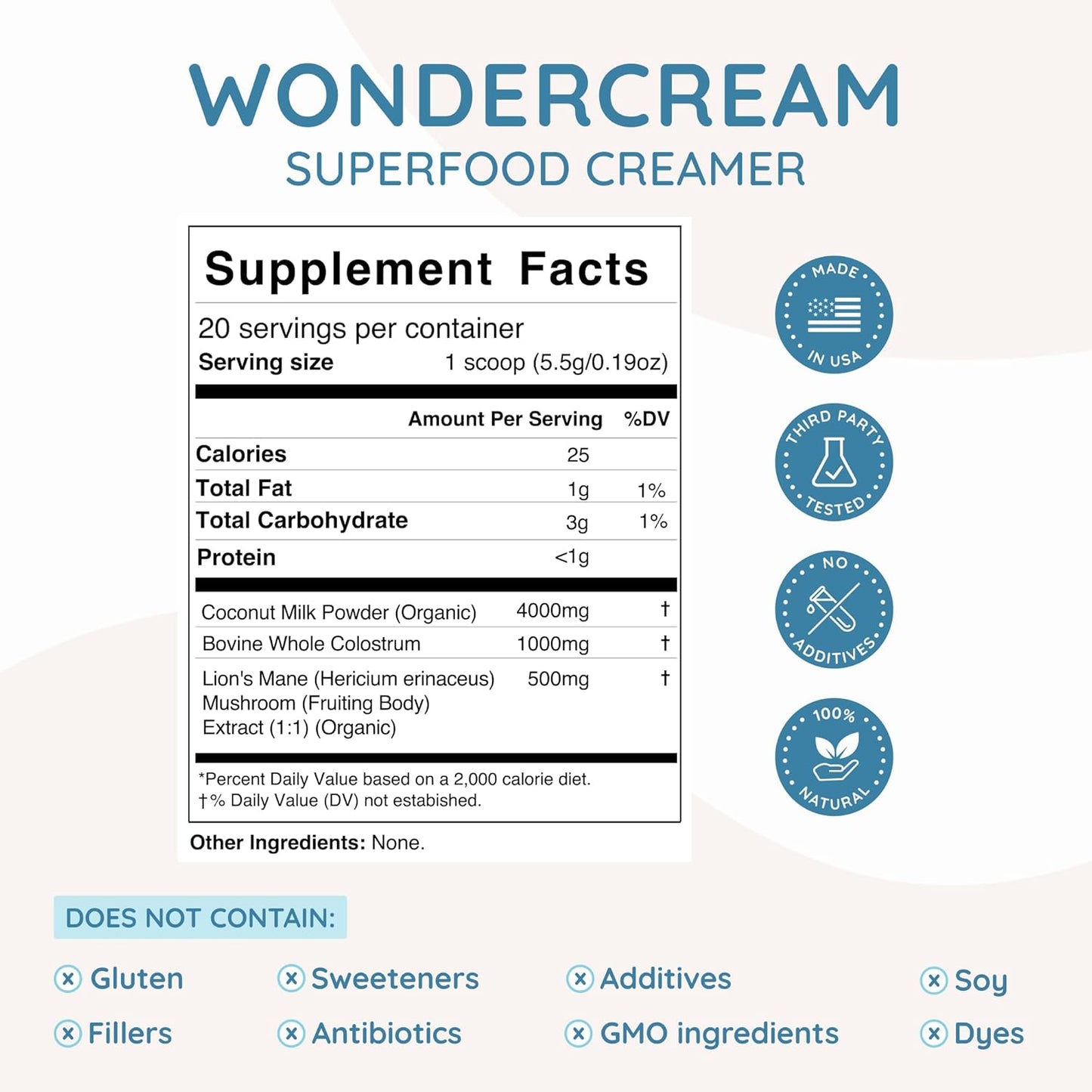 Colostrum & Superfood Creamer Supplement for Gut Health & Focus - WONDERCOW