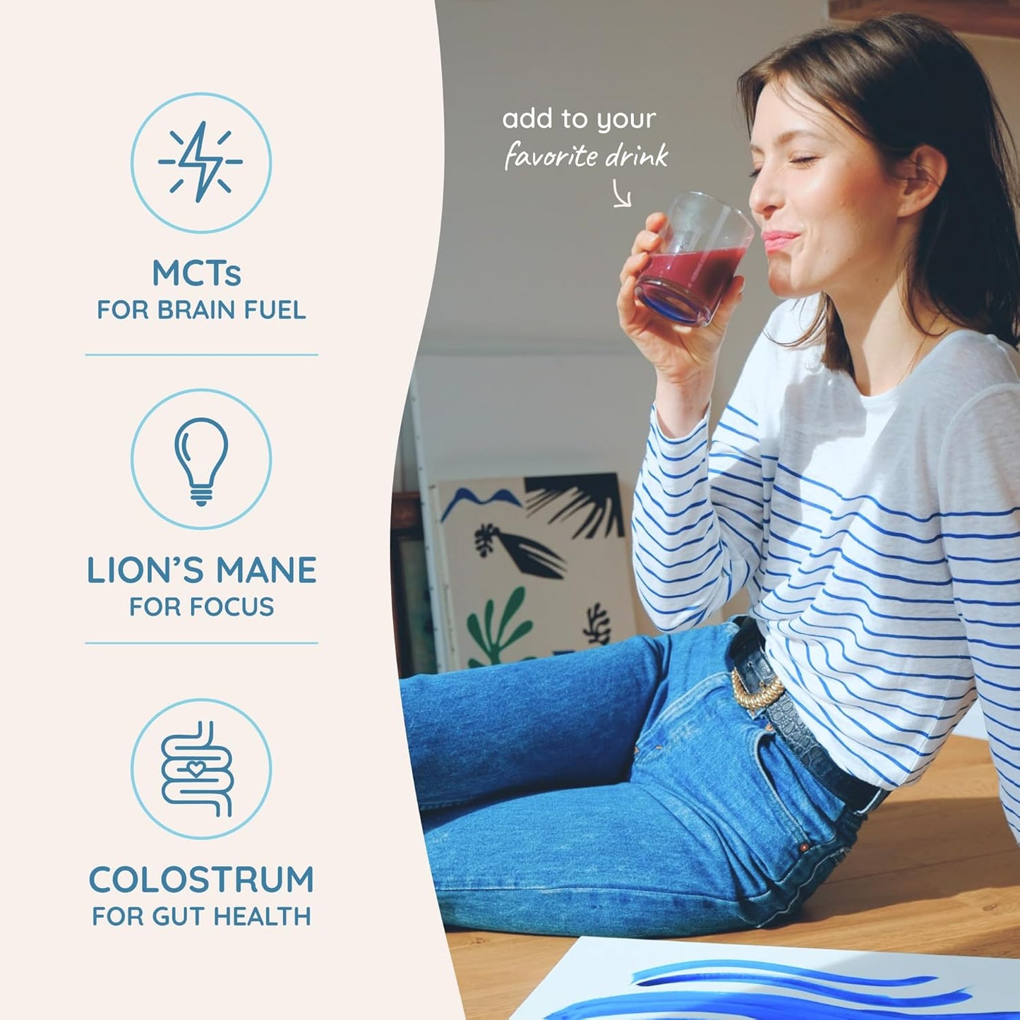 Colostrum & Superfood Creamer Supplement for Gut Health & Focus - WONDERCOW