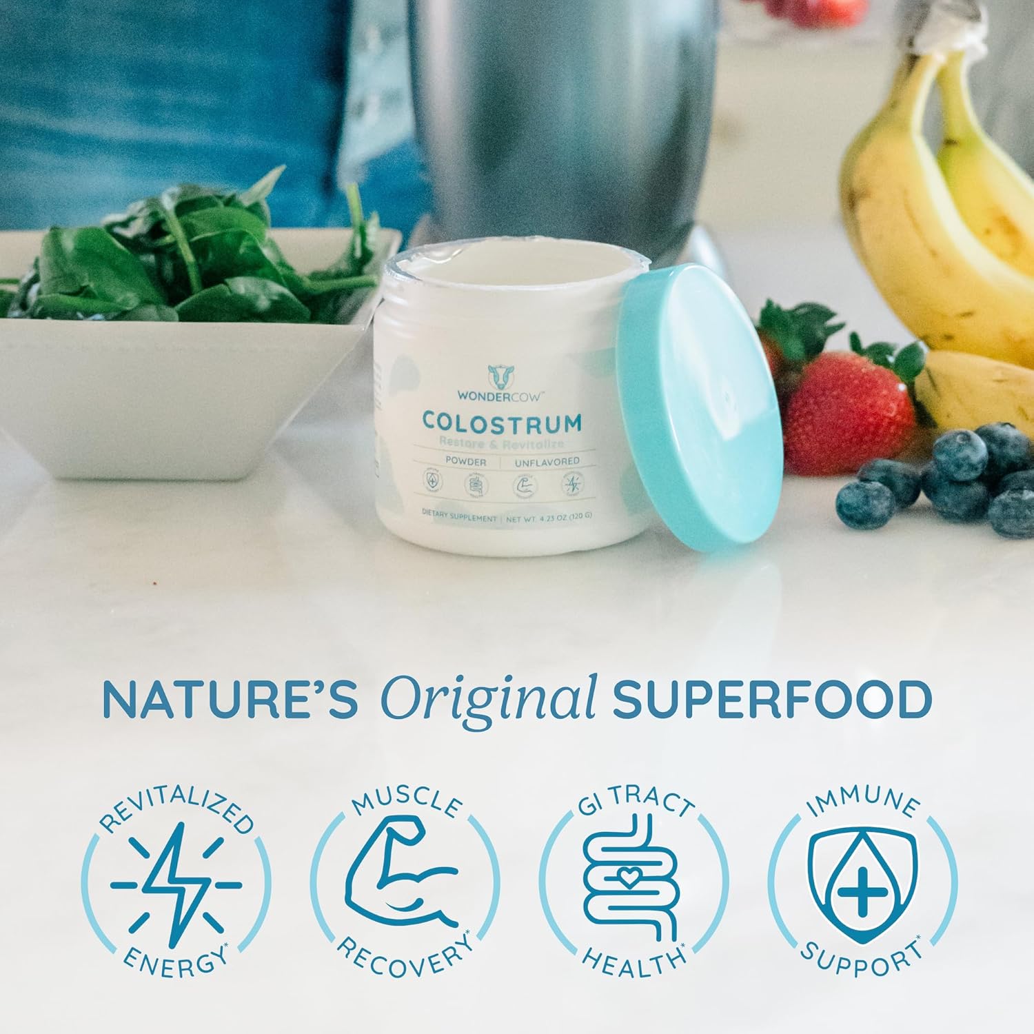 Colostrum & Superfood Creamer Supplement for Gut Health & Focus - WONDERCOW