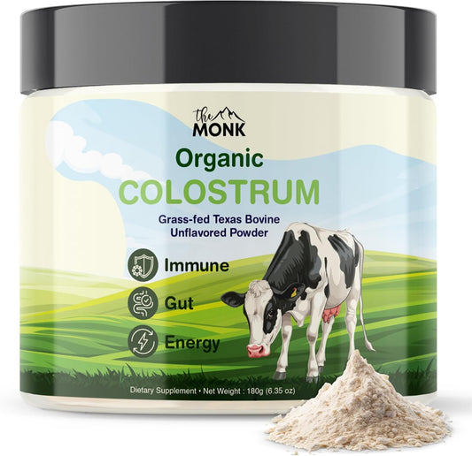 Colostrum Supplement Powder - Texas Bovine, Grass Fed, Immune & Gut Support, 100% Pure Ig Superfood - 6.35 Oz - 90 Servings - Made in USA