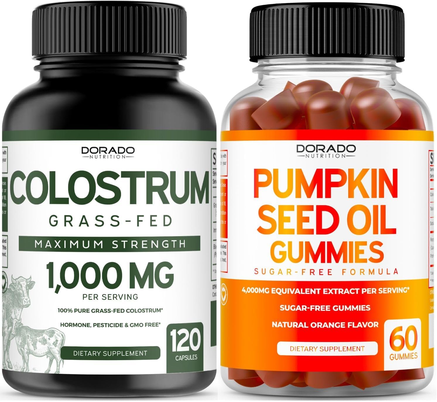 Colostrum Supplement with 1000mg Per Serving & Pumpkin Seed Oil Gummies - 4000mg Oil