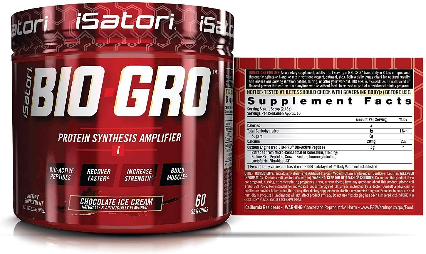 Combo Pack: iSatori Bio-GRO Chocolate Ice Cream & Bio-Active Whey Protein Powder - 90 Servings in Total