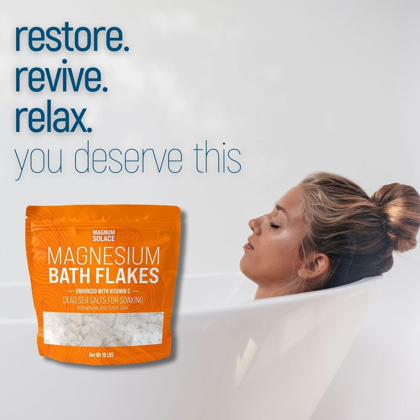 Combo Pack: Magnesium Flakes with Vitamin C and Nighttime Magnesium Cream - Sleep Aid and Muscle Relaxation