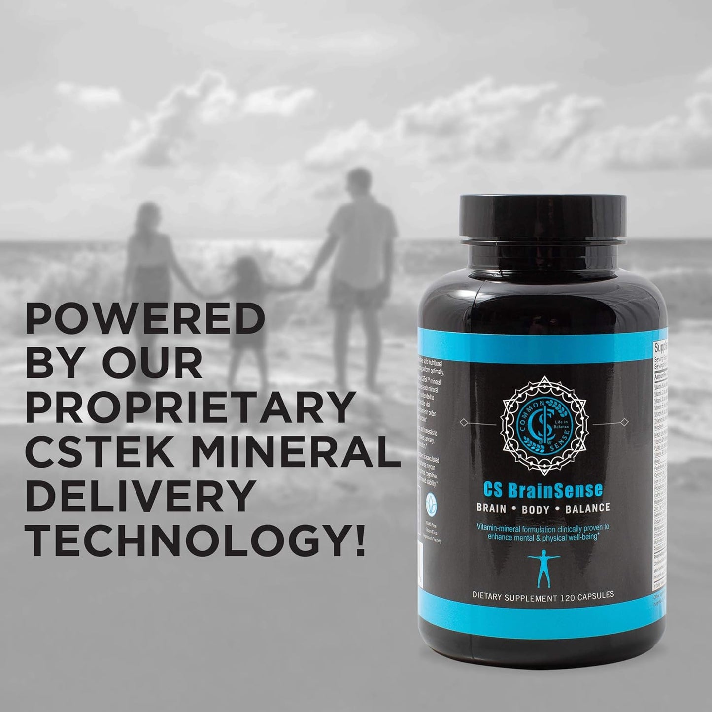 Common Sense Wellness BrainSense Mood Stabilizer & Brain Supplement - Boost Mood, Clarity, Neuro Function & Cellular Health - Nootropic Micronutrients - 120 Capsules