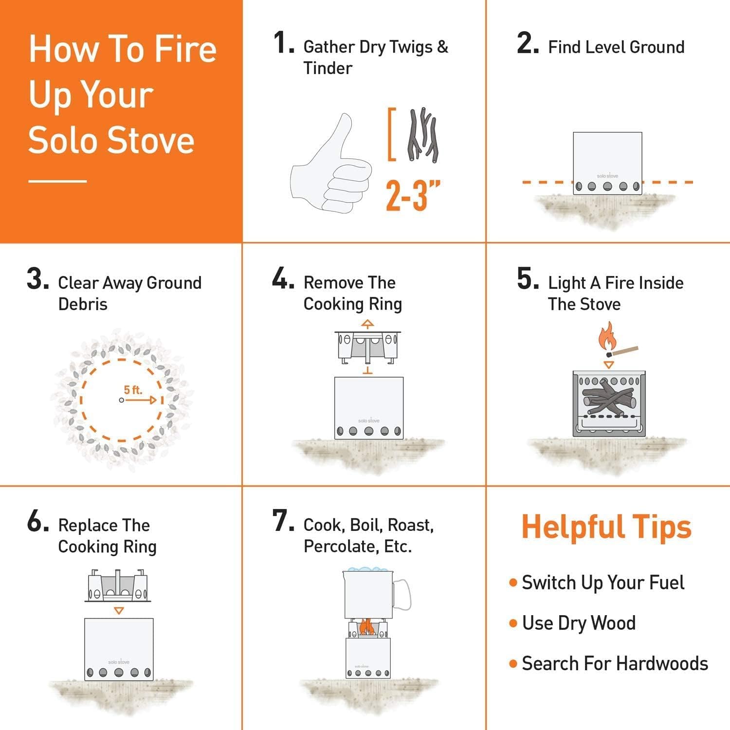 Compact Stainless Steel Solo Stove - Portable Wood Burning Campfire Stove for Backpacking & Outdoor Cooking - No Batteries or Fuel Canisters Needed - Great for Camping