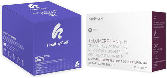 Complete Daily Multivitamin Bundle for Telomere Length & Anti-Aging | DNA Repair Supplements for Cell Health | Liquid Gel Formula with Essential Vitamins & Minerals