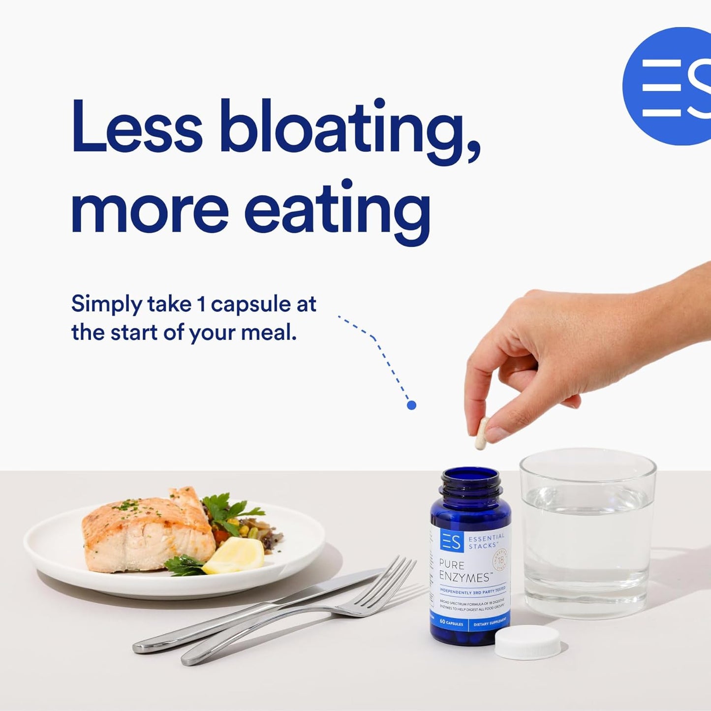Complete Gut Health Bundle - L-Glutamine, Enzymes, Probiotics, Prebiotics, Betaine HCL for Digestive Wellness