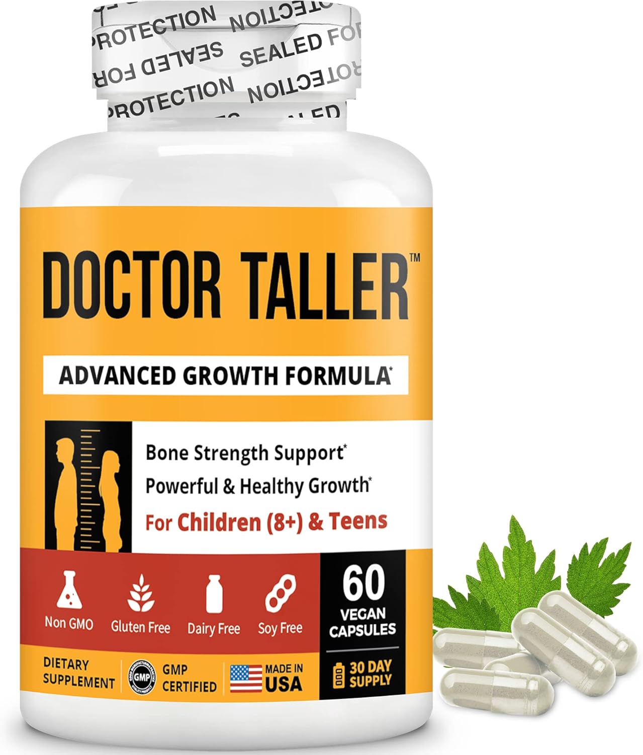 Complete Height Growth Bundle: NuBest Protein & Doctor Taller Capsules - Enhance Bone Strength, Growth, and Overall Health with Chocolate Flavor