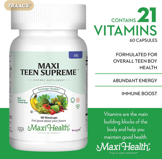Complete Teen Supreme Vitamins Bundle by Maxi Health for Overall Health and Wellness