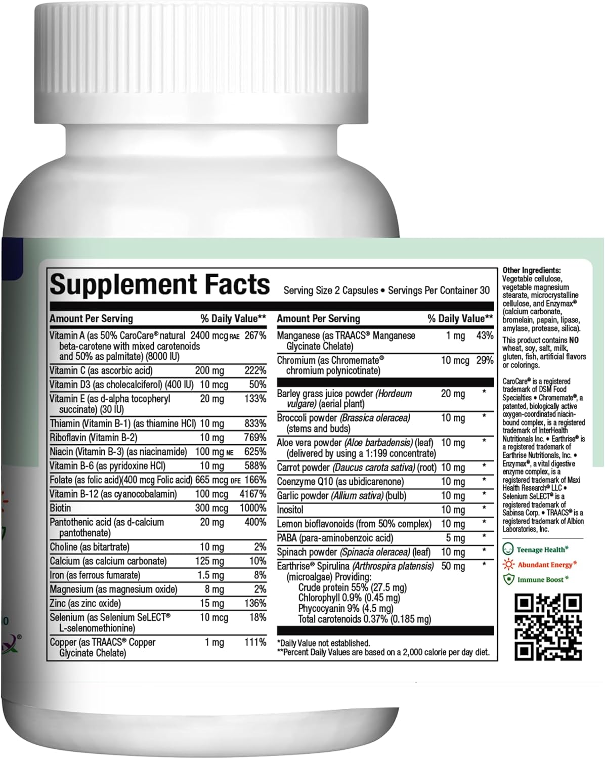 Complete Teen Supreme Vitamins Bundle by Maxi Health for Overall Health and Wellness