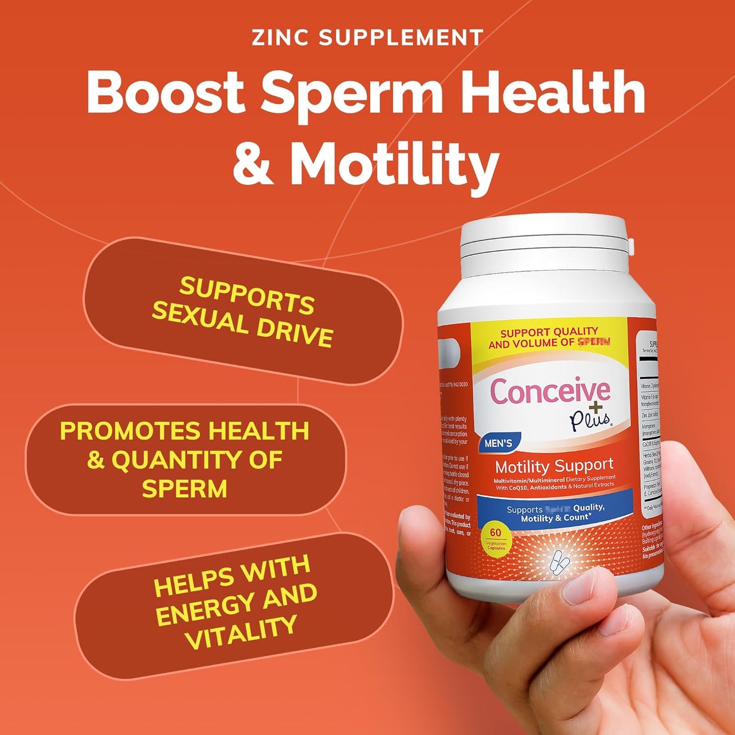 Conceive Plus Ovulation and Motility Support Bundle - 120 Caps + 60 Capsules for PCOS