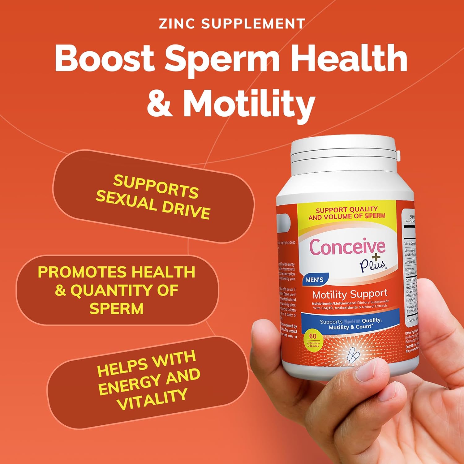 Conceive Plus Ovulation and Motility Support Bundle - 120 Caps + 60 Capsules for PCOS