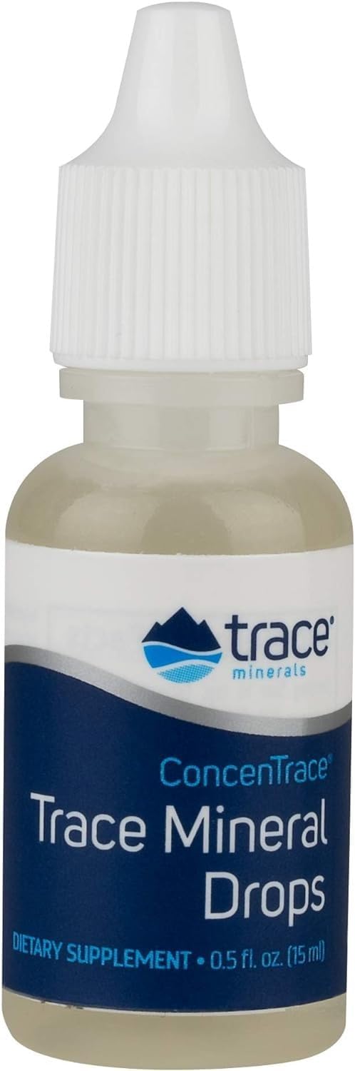 ConcenTrace Trace Mineral Drops - Liquid Bone and Joint Support Supplement - Hydration and Electrolyte Boost - Unflavored - 0.5 fl oz