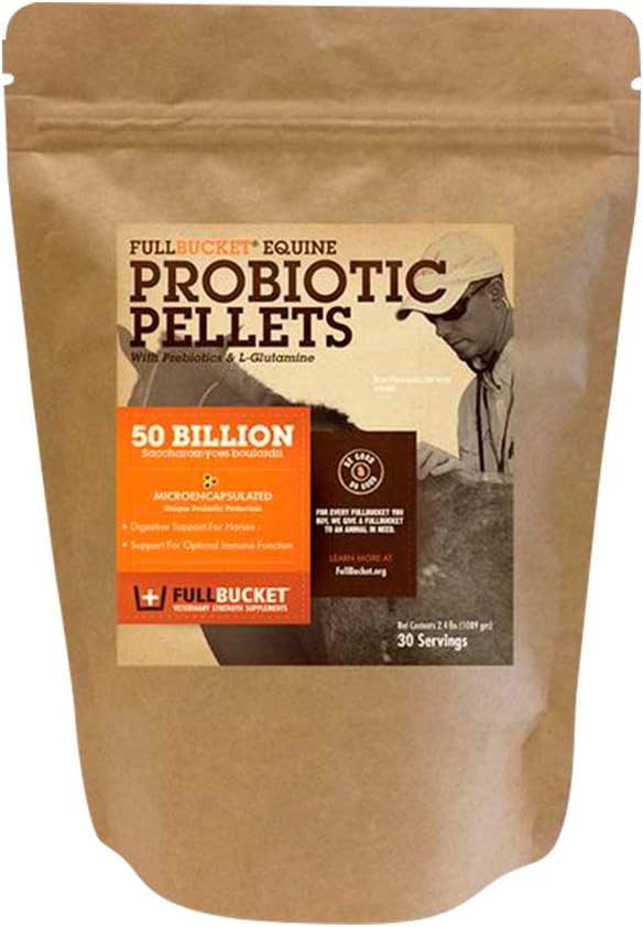 Concentrated Equine Probiotic Pellets with Saccharomyces boulardii for Stressed or Digestive Issue Horses - 30 Servings - BoostGo Australia
