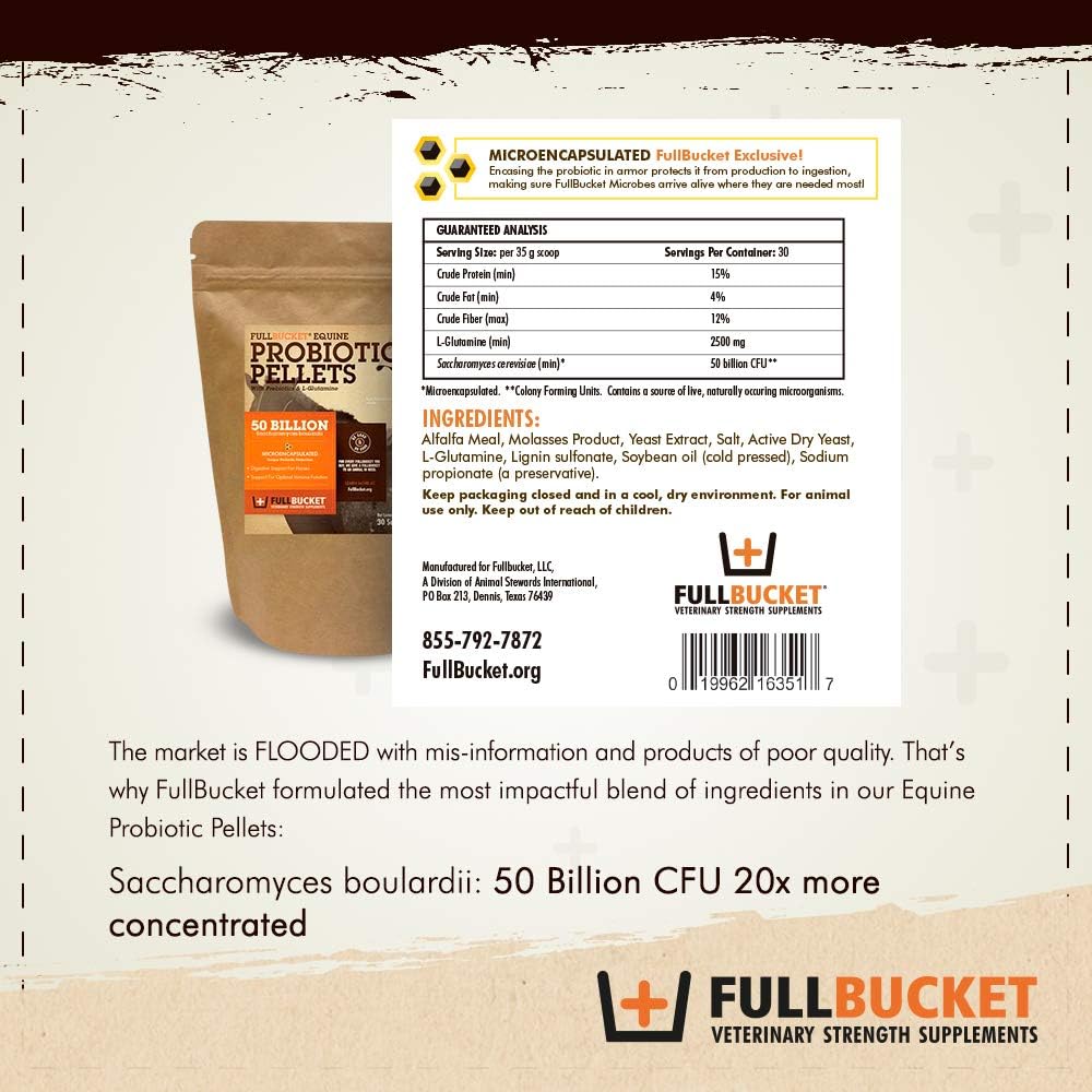 Concentrated Equine Probiotic Pellets with Saccharomyces boulardii for Stressed or Digestive Issue Horses - 30 Servings - BoostGo Australia