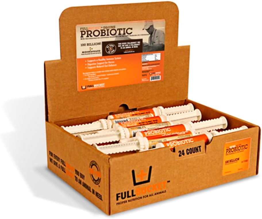 Concentrated FullBucket Equine Probiotic Paste 10-Pack with 100 Billion CFUs for Daily Digestive Optimization