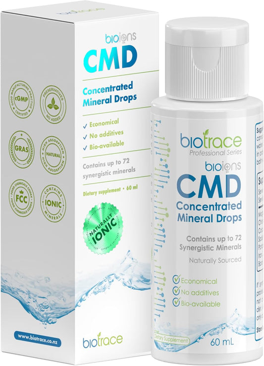 Concentrated Ionic Liquid Magnesium Drops with 72+ Trace Minerals from Dead Sea | Low Sodium Electrolyte Supplement for Energy & Hydration | 2 fl oz, 24 Day Supply