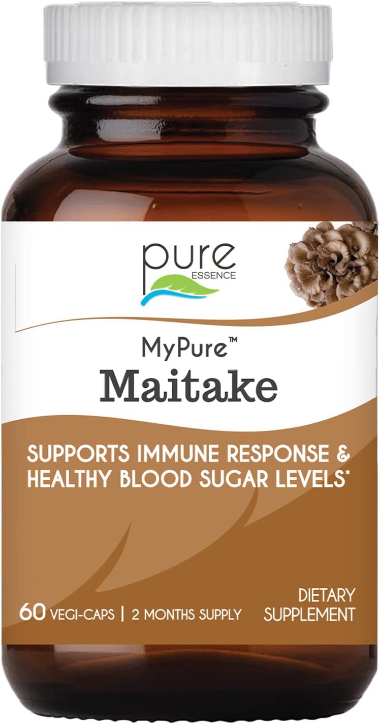 Concentrated Maitake Mushroom Powder Supplement for Immune System Support, Stress Relief, Energy Boost - 2 Month Supply by PURE ESSENCE LABS