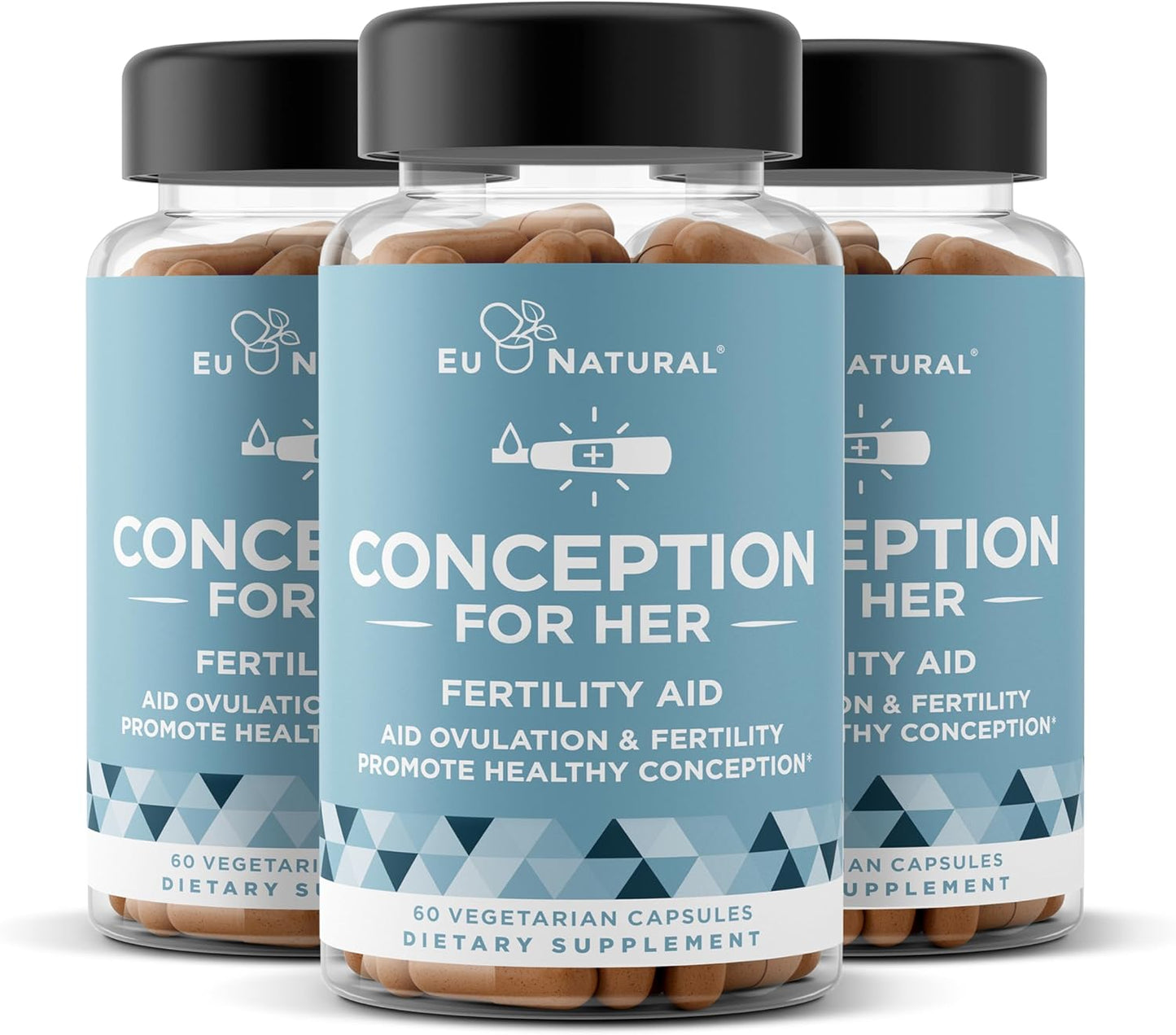 Conception Fertility Supplements 3-Pack Bundle for Women - Supports Ovulation, Hormonal Balance, Regular Cycles - Prenatal Vitamins with Myo-Inositol, Folate, Vitex - 180 Capsules