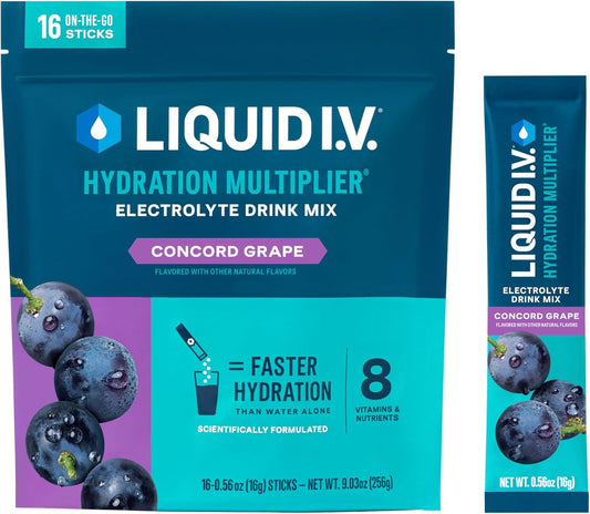 Concord Grape Liquid I.V.® Hydration Multiplier - Electrolyte Powder Drink Mix - 16 Servings