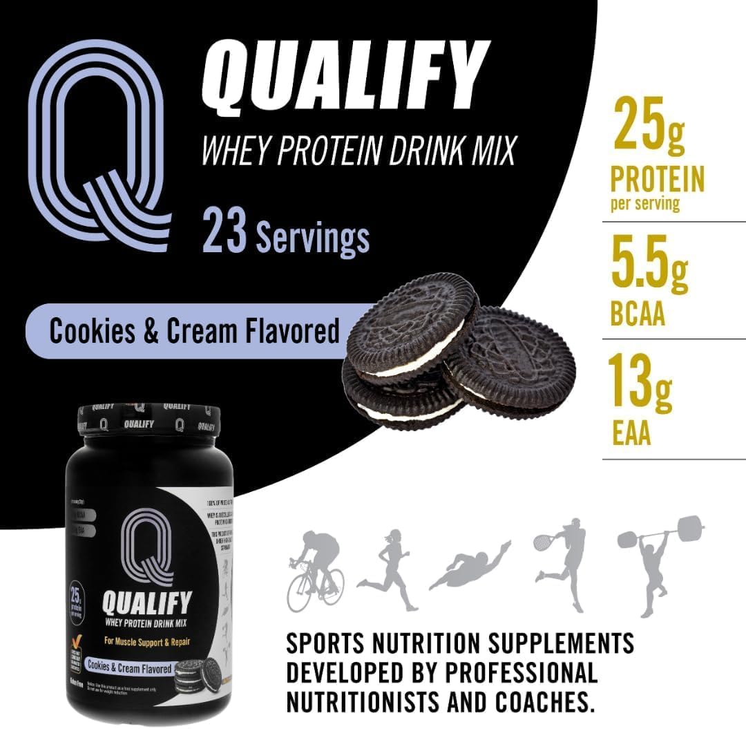 Cookies and Cream Whey Protein Powder - Gluten & Sugar Free, Kosher Certified, 25g Protein, Essential Amino Acids, BCAA, Post Workout Recovery Drink (1.65lb)