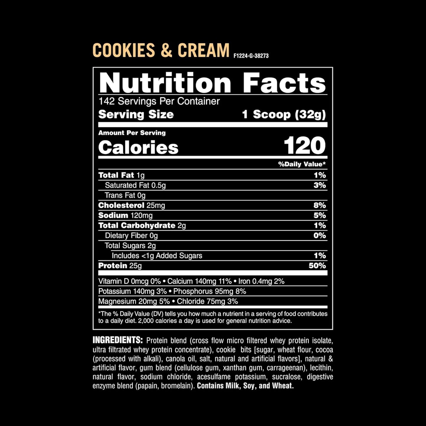 Cookies & Cream Animal Whey Isolate Protein Powder - 25g Protein, Low Sugar, Digestive Enzymes - Muscle Builder & Recovery for Men & Women pre & post Workout - 10 lbs