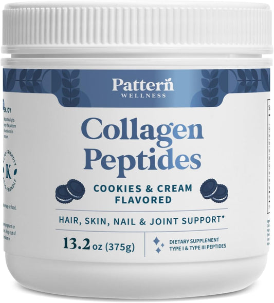 Cookies & Cream Collagen Peptides Powder for Hair, Skin, Nails, and Joints - Grass Fed, Non-GMO, Dairy Free - Hydrolyzed Type I & III Collagen - Pasture Raised - Keto Friendly (13 Oz)