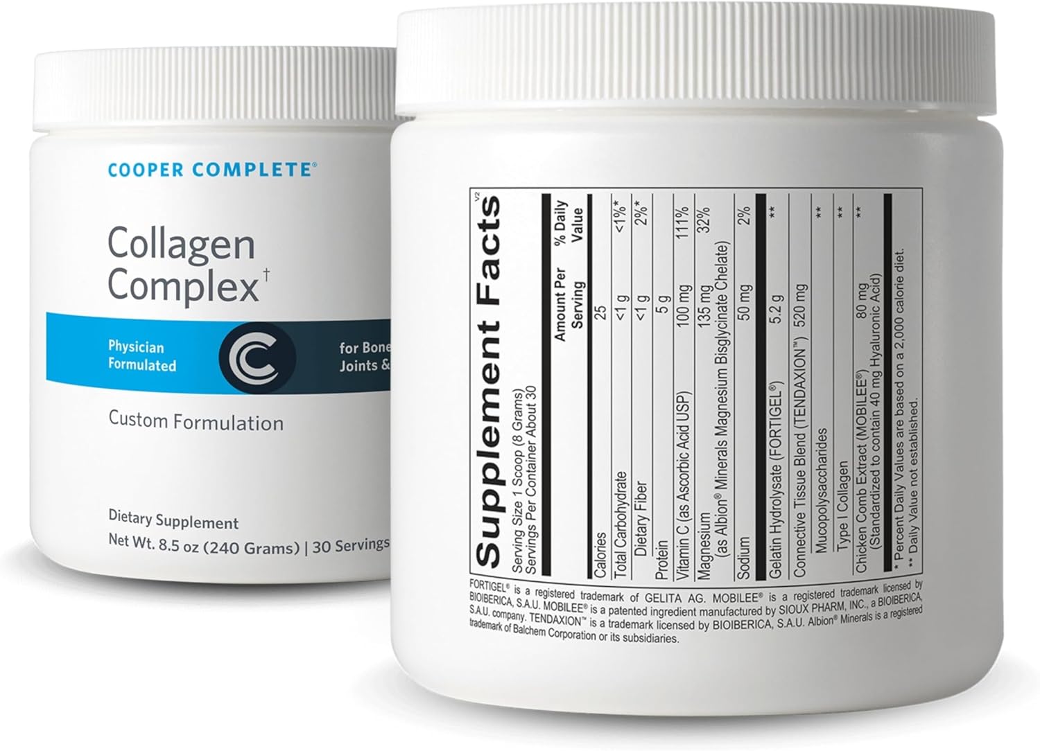 Cooper Complete Collagen Complex with Vitamin C, Magnesium, and Hyaluronic Acid - 30 Servings for Healthy Skin