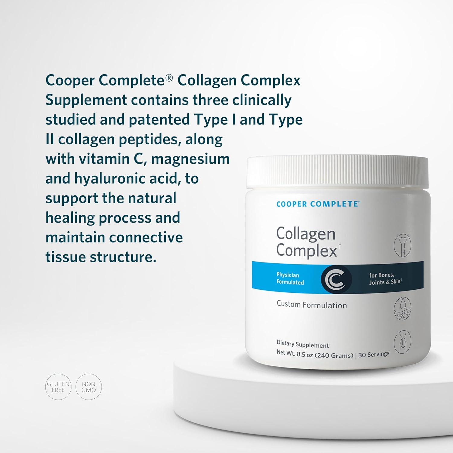 Cooper Complete Collagen Complex with Vitamin C, Magnesium, and Hyaluronic Acid - 30 Servings for Healthy Skin