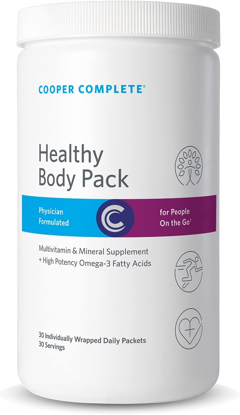 Cooper Complete Healthy Body Pack: Multivitamin & Omega-3 Fish Oil - 90 Packets, 3 Bottles