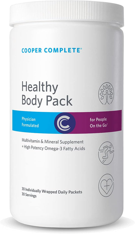 Cooper Complete Healthy Body Pack: Multivitamin & Omega-3 Fish Oil - 90 Packets, 3 Bottles