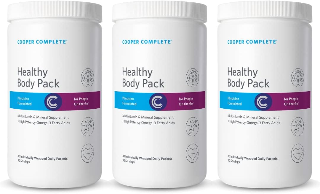 Cooper Complete Healthy Body Pack: Multivitamin & Omega-3 Fish Oil - 90 Packets, 3 Bottles