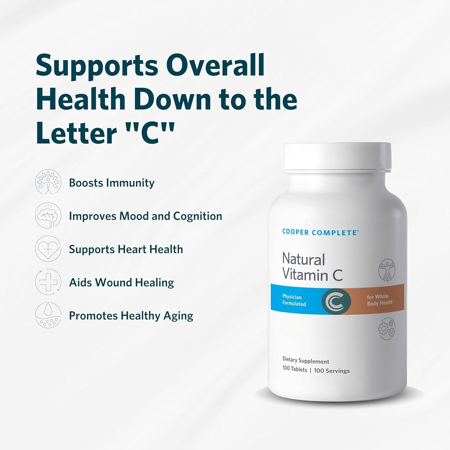 Cooper Complete Vitamin C 1000mg Tablets - 100 Count Bottle, One Pack