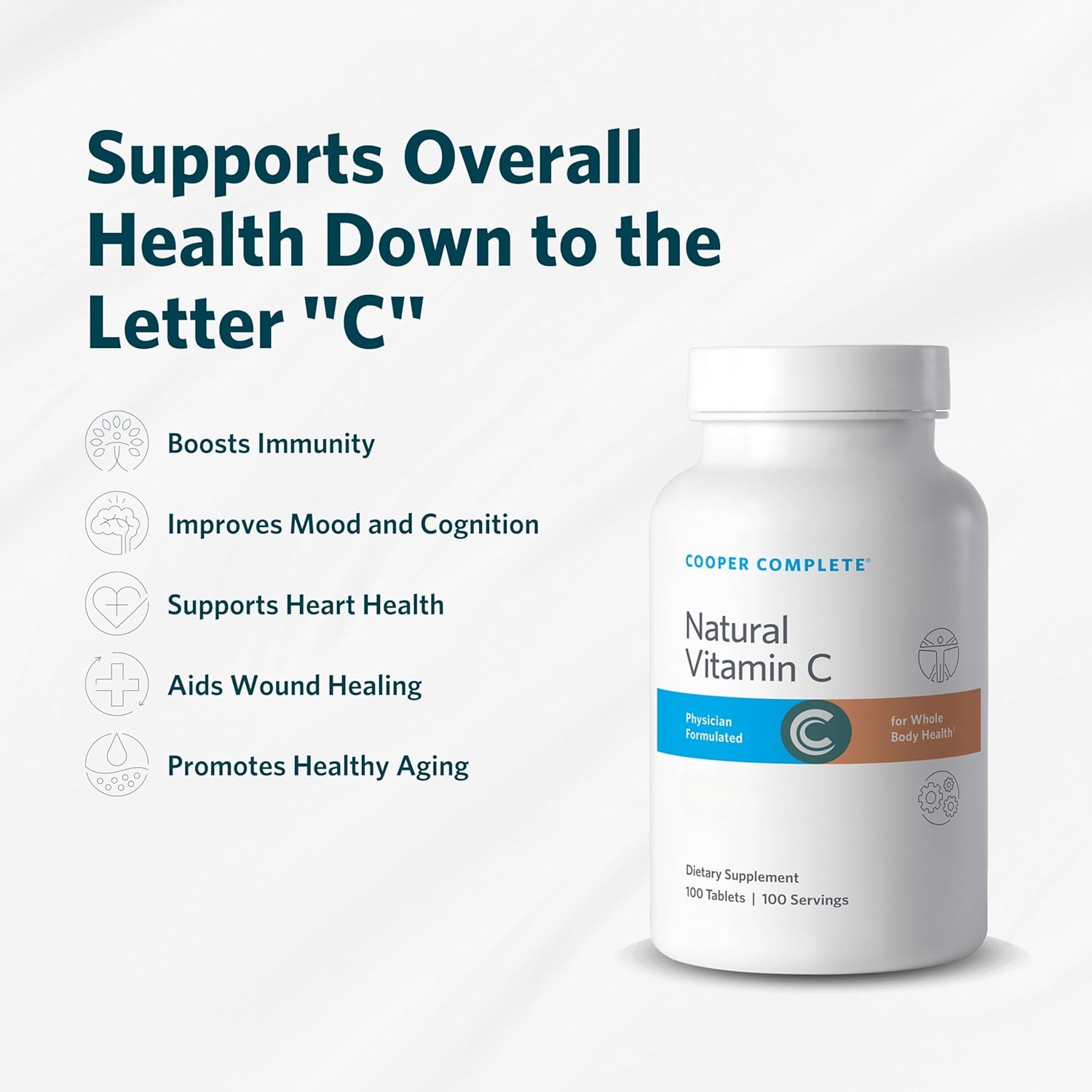 Cooper Complete Vitamin C 1000mg Tablets - 100 Count Bottle, One Pack