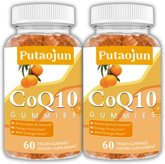 Coq10 Gummies for Adults - Orange Flavor - Sugar Free - High Absorption - Energy & Antioxidant - 240 Gummies in Total