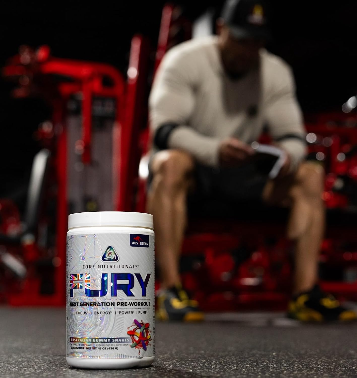 Core Nutritionals Fury Platinum Pre Workout Intensifier - 375mg Caffeine, 5G Creatine, 6G L-Citrulline - Apple Guava - 20 Servings
