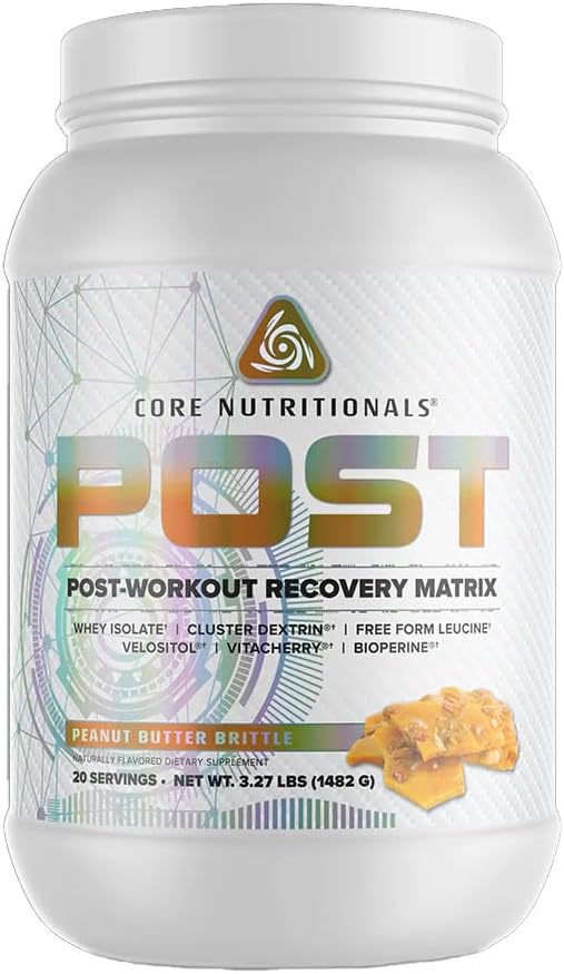 Core Nutritionals Post-Workout Recovery Matrix - Cyclic Dextrin & Velositol for Protein Absorption - 20 Servings Peanut Butter Brittle